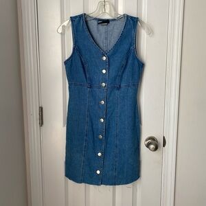 Short Denim Button-up Dress